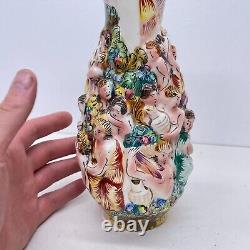 Italian Capodimonte Hand Painted Porcelain Vase 23.5 CM P1