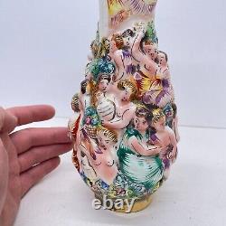 Italian Capodimonte Hand Painted Porcelain Vase 23.5 CM P1