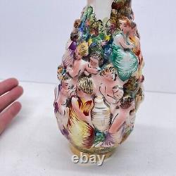 Italian Capodimonte Hand Painted Porcelain Vase 23.5 CM P1