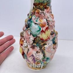 Italian Capodimonte Hand Painted Porcelain Vase 23.5 CM P1