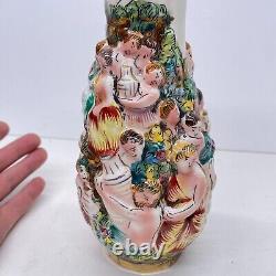 Italian Capodimonte Hand Painted Porcelain Vase 23.5 CM P1