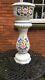 Italianate Porcelain Floral Hand Painted Jardiniere On Ornate Stand