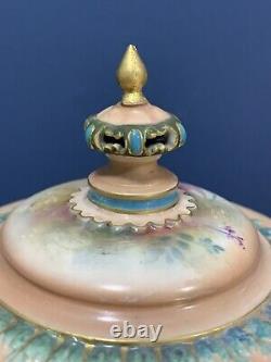 James Hadley Worcester Faience Lidded Chalice Pot Pourri Vase Figural Detail