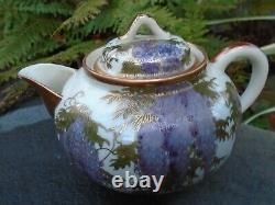 Japanese Fukagawa porcelain teapot hand painted in lovely colours lovely item