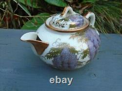 Japanese Fukagawa porcelain teapot hand painted in lovely colours lovely item