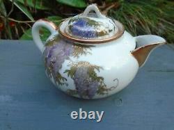 Japanese Fukagawa porcelain teapot hand painted in lovely colours lovely item