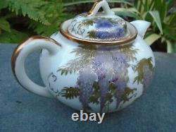 Japanese Fukagawa porcelain teapot hand painted in lovely colours lovely item