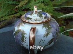 Japanese Fukagawa porcelain teapot hand painted in lovely colours lovely item