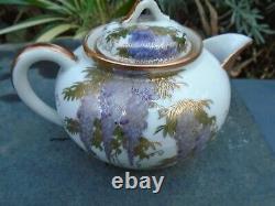 Japanese Fukagawa porcelain teapot hand painted in lovely colours lovely item