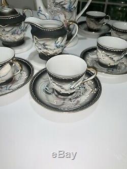 Japanese Hand Painted China / Dragon Tea Set Moriage Ware Six Setting