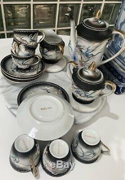 Japanese Hand Painted China / Dragon Tea Set Moriage Ware Six Setting