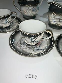 Japanese Hand Painted China / Dragon Tea Set Moriage Ware Six Setting