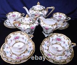 Japanese Noritake Style Fine Porcelain Antique Enamel & Gilt Footed Tea set