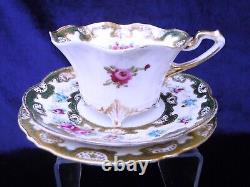 Japanese Noritake Style Fine Porcelain Antique Enamel & Gilt Footed Tea set