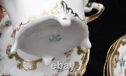 Japanese Noritake Style Fine Porcelain Antique Enamel & Gilt Footed Tea set