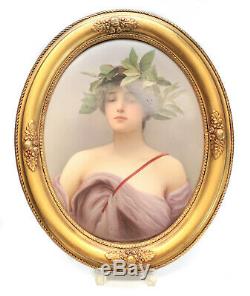 KPM Hand Painted Porcelain Oval Plaque, Daphne, Signed Meinelt, 19th Century