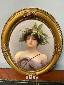 KPM Hand Painted Porcelain Oval Plaque, Daphne, Signed Meinelt, 19th Century