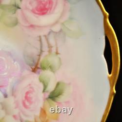 KPM Plate 10 1//2 Silesia Krister Hand Painted Cabbage Roses withGold 1904-1927