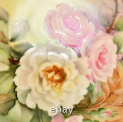 KPM Plate 10 1//2 Silesia Krister Hand Painted Cabbage Roses withGold 1904-1927