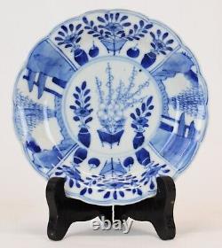 Kangxi (1662-1722) Chinese Antique Porcelain Blue and White Flowers plate China