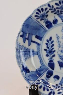 Kangxi (1662-1722) Chinese Antique Porcelain Blue and White Flowers plate China