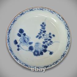 Kangxi Chinese Blue & White Dish with Cafe-au-Lait Glaze authentic early 18th C