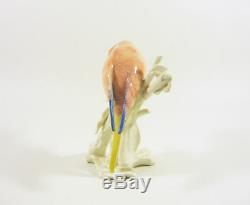 Karl Ens Popinjay Parrot Bird 5.5, Vintage Handpainted Porcelain Figurine