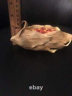 Katherine Houston Hand Sculpture/Painted Corn in Husk. Signed. Rare