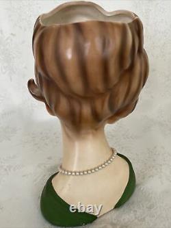 Lady Head Vase 11 Tall Very Rare #C6987, Copyright NAPCOWARE