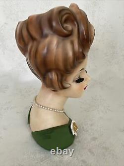 Lady Head Vase 11 Tall Very Rare #C6987, Copyright NAPCOWARE