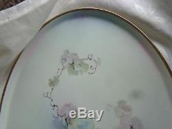 Large 18 Antique Hand Painted Grapes Haviland France Porcelain Dresser Tray