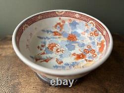 Large 19th c. Kanxi Imari Chinese Porcelain Bowl, Elders, Children & Blossoms