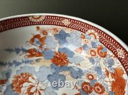 Large 19th c. Kanxi Imari Chinese Porcelain Bowl, Elders, Children & Blossoms