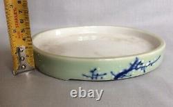 Large Antique Chinese Blue And White Porcelain Brush Washer In Great Condition