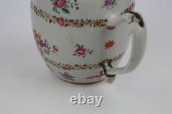 Large Antique Chinese Export Famille Rose Porcelain Barrel Mug Qianlong period