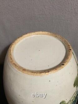 Large Antique Chinese Hand Painted Famille Rose Jar
