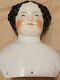 Large Antique Victorian Porcelain Doll's Head With Black Hair 8 X 5