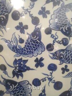 Large Blue And White Porcelain Charger Plate 97cm