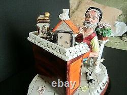 Large Capodimonte Tizian0 Galli Hand Painted Porcelain Clock Maker Figurine