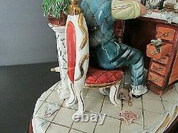 Large Capodimonte Tizian0 Galli Hand Painted Porcelain Clock Maker Figurine