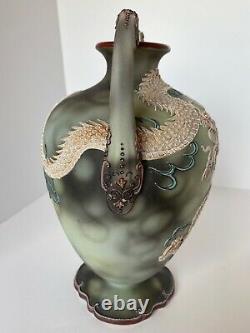 Large Hand Painted Nippon Moriage Dragon Vase