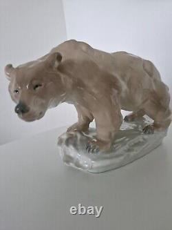 Large Hand-Painted Porcelain Amphora Figure of Bear, 1930s