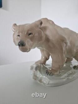 Large Hand-Painted Porcelain Amphora Figure of Bear, 1930s