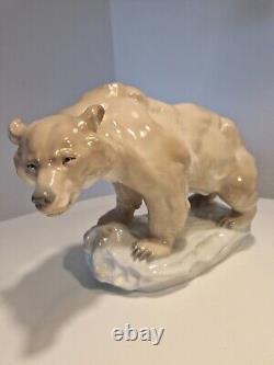 Large Hand-Painted Porcelain Amphora Figure of Bear, 1930s