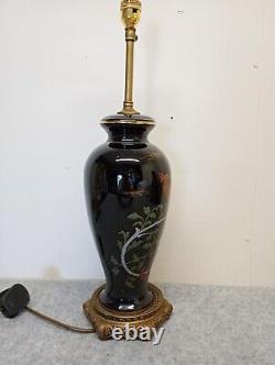 Large Hand Painted Porcelain And Brass Table Lamp
