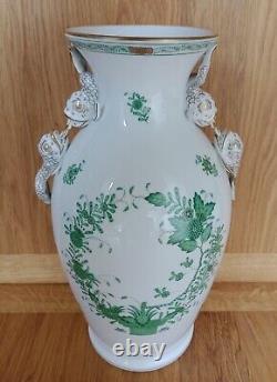 Large Herend Porcelain Vase with Dolphin Handles Indian Flower Basket #6676/FV