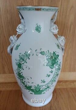 Large Herend Porcelain Vase with Dolphin Handles Indian Flower Basket #6676/FV