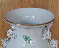 Large Herend Porcelain Vase with Dolphin Handles Indian Flower Basket #6676/FV