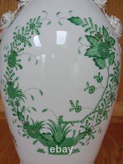 Large Herend Porcelain Vase with Dolphin Handles Indian Flower Basket #6676/FV