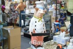 Large Pig Chef Statue Kitchen Cook Baker Restaurant Store Menu Style